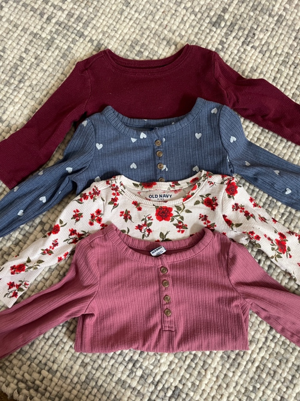 Lot of 4 long sleeve tees, 12-18 mo, EUC